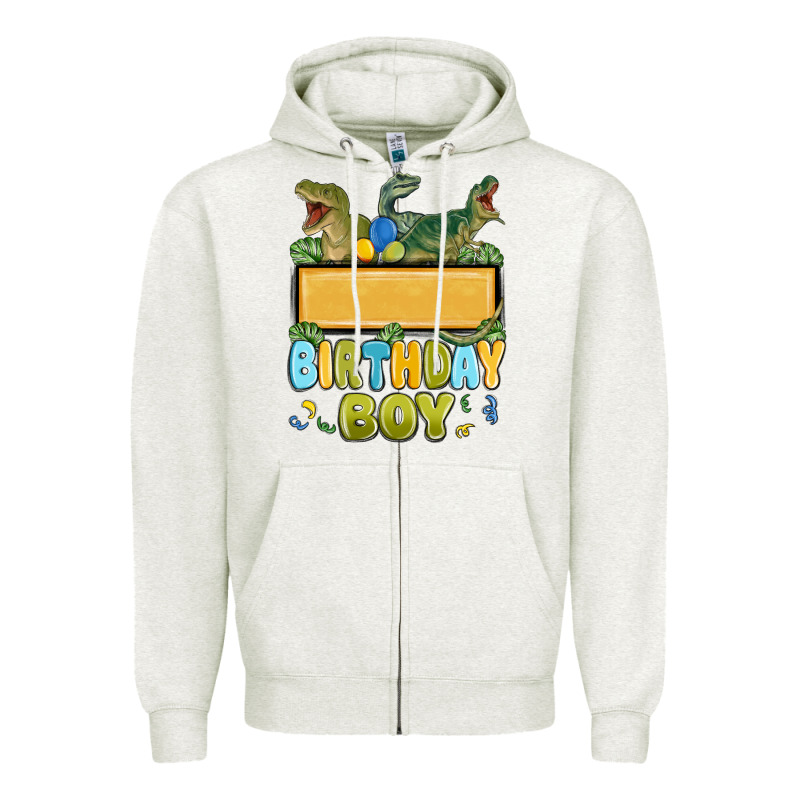 Customized Dinosaur Birthday Boy Zipper Hoodie by MaliasSmallBusiness | Teevron