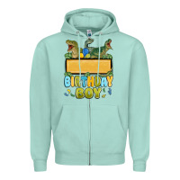 Seafoam customized dinosaur birthday boy Zipper Hoodie - MaliasSmallBusiness