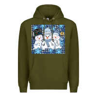 Army Green snowman tumbler Premium Hoodie - AdoDesignShop