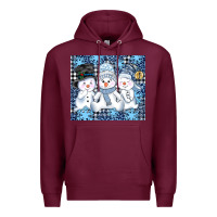 Burgundy snowman tumbler Premium Hoodie - AdoDesignShop
