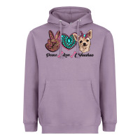 Lavender peace love chihuahua Heavyweight Hoodie - RanaPortraitStore