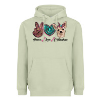 Matcha peace love chihuahua Heavyweight Hoodie - RanaPortraitStore
