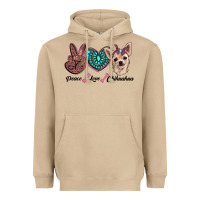 Mushroom peace love chihuahua Heavyweight Hoodie - RanaPortraitStore
