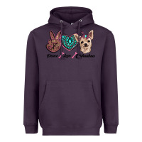 Plum peace love chihuahua Heavyweight Hoodie - RanaPortraitStore