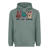 Sage peace love chihuahua Heavyweight Hoodie - RanaPortraitStore