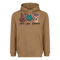 Toasted Coconut peace love chihuahua Heavyweight Hoodie - RanaPortraitStore