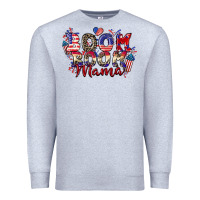 Heather Grey Boom boom Mama 4th of july Premium Sweatshirt - CowGirlArtShop