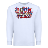 White Boom boom Mama 4th of july Premium Sweatshirt - CowGirlArtShop