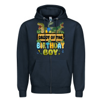 Navy daddy of the birthday boy Zipper Hoodie - MaliasSmallBusiness