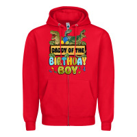Red daddy of the birthday boy Zipper Hoodie - MaliasSmallBusiness
