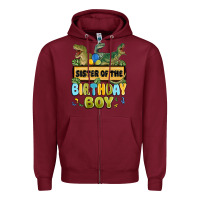 Burgundy sister of the birthday boy Zipper Hoodie - MaliasSmallBusiness