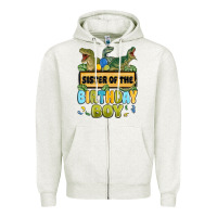 Oatmeal Heather sister of the birthday boy Zipper Hoodie - MaliasSmallBusiness