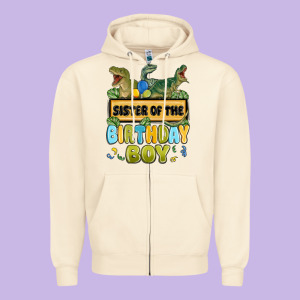 Sister Of The Birthday Boy Zipper Hoodie Designed By Maliassmallbusiness