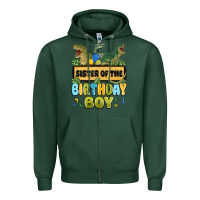 Sports Green sister of the birthday boy Zipper Hoodie - MaliasSmallBusiness