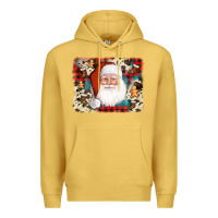 Antique Gold cowhide santa cookie socks background Premium Hoodie - AdoDesignShop