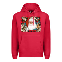 Cardinal cowhide santa cookie socks background Premium Hoodie - AdoDesignShop