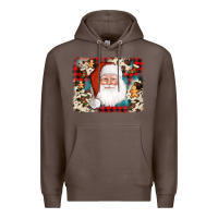 Coffee cowhide santa cookie socks background Premium Hoodie - AdoDesignShop