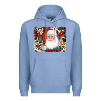 Colony Blue cowhide santa cookie socks background Premium Hoodie - AdoDesignShop