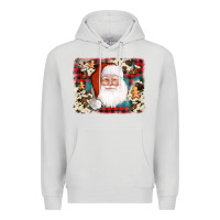 Dove Grey cowhide santa cookie socks background Premium Hoodie - AdoDesignShop