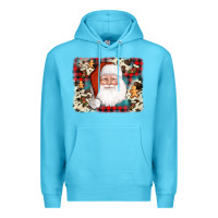 Ocean Blue cowhide santa cookie socks background Premium Hoodie - AdoDesignShop