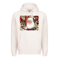 Pale Pink cowhide santa cookie socks background Premium Hoodie - AdoDesignShop