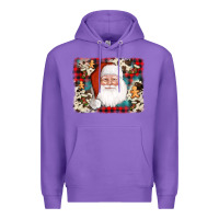 Purple cowhide santa cookie socks background Premium Hoodie - AdoDesignShop