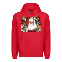 Red cowhide santa cookie socks background Premium Hoodie - AdoDesignShop