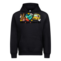 Black peace love school bus Urban Hoodie - NancyCooperArtShop