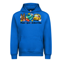 Cobalt peace love school bus Urban Hoodie - NancyCooperArtShop