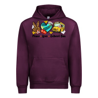 Mauve Wine peace love school bus Urban Hoodie - NancyCooperArtShop