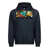 Navy peace love school bus Urban Hoodie - NancyCooperArtShop