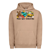 Pigment Burro peace love school bus Urban Hoodie - NancyCooperArtShop