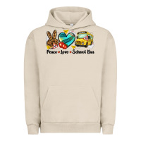 Pigment French Oak peace love school bus Urban Hoodie - NancyCooperArtShop