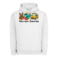 Pigment Lunar Rock peace love school bus Urban Hoodie - NancyCooperArtShop