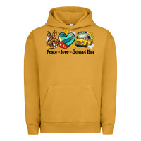 Pigment Peanut Butter peace love school bus Urban Hoodie - NancyCooperArtShop