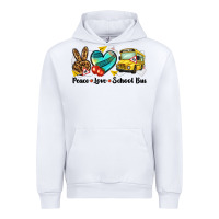 White peace love school bus Urban Hoodie - NancyCooperArtShop
