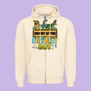 Mommy Of The Birthday Boy Zipper Hoodie Designed By Maliassmallbusiness