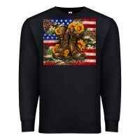 Black Army USA lag leopard camouflage sunflower 20oz Premium Sweatshirt - Neo Western