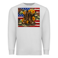 Dove Grey Army USA lag leopard camouflage sunflower 20oz Premium Sweatshirt - Neo Western