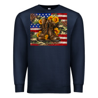 Navy Army USA lag leopard camouflage sunflower 20oz Premium Sweatshirt - Neo Western