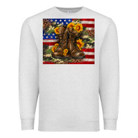 Oatmeal Heather Army USA lag leopard camouflage sunflower 20oz Premium Sweatshirt - Neo Western
