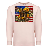 Pale Pink Army USA lag leopard camouflage sunflower 20oz Premium Sweatshirt - Neo Western