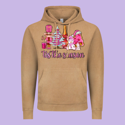 Tis The Season Pink Christmas Vintage Hoodie Designed By Adodesignshop