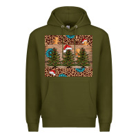 Army Green Christmas trees leopard Premium Hoodie - AdoDesignShop