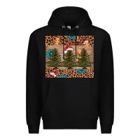 Black Christmas trees leopard Premium Hoodie - AdoDesignShop