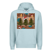 Blue Mist Christmas trees leopard Premium Hoodie - AdoDesignShop