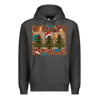 Charcoal Heather Christmas trees leopard Premium Hoodie - AdoDesignShop