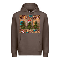 Coffee Christmas trees leopard Premium Hoodie - AdoDesignShop