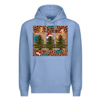Colony Blue Christmas trees leopard Premium Hoodie - AdoDesignShop