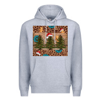 Heather Grey Christmas trees leopard Premium Hoodie - AdoDesignShop